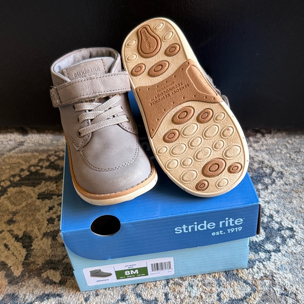 Stride Rite Gray and Tan Kids Sneakers